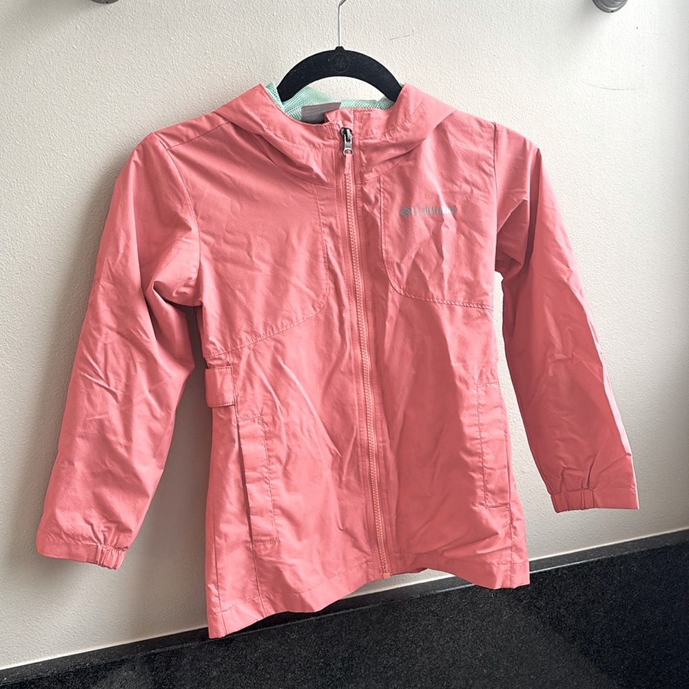 Normal wear condition girls Columbia rain coat. Size XS